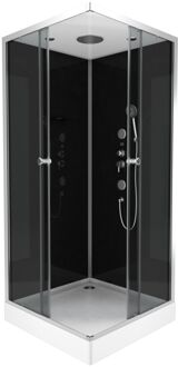 Douchecabine Black 2 - Vierkant - 90x90x230cm - Zilver