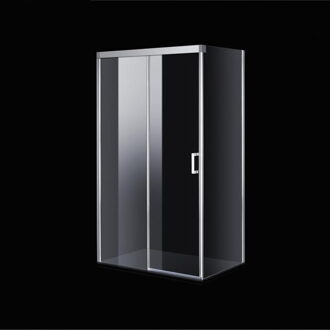 Douchecabine Cuadro 130 cm Soft-Close Anti-Kalk Coating Chroom - Douchecabine Aqs Cuadro 140x45 cm Soft-close Anti-kalk Coating