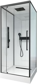 Douchecabine Indus2 - Vierkant - 90x90x215cm - Zwart/wit