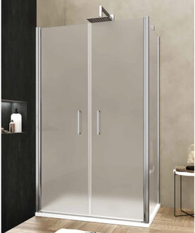 Douchecabine Lacus Giglio Evo Matt 2 Klapdeuren Kristalglas Chroom (alle maten)