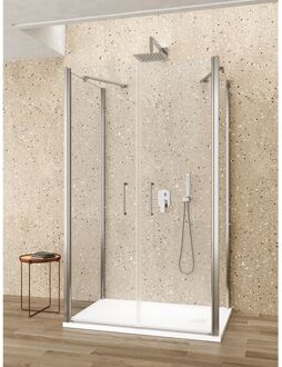 Douchecabine Lacus Giglio Evo Saloon 2 Klapdeuren Helder Glas Chroom (alle maten x2 zijwanden)
