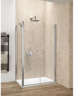 Douchecabine Lacus Giglio Evo Saloon 2 Klapdeuren Helder Glas Chroom (alle maten)