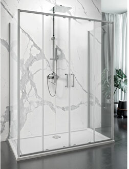 Douchecabine Lacus Stromboli Evo Aluminium profiel Chroom (alle maten x2 zijwanden)