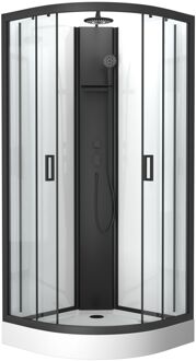 Douchecabine Pepper Lift Up - Kwartrond - 85x85x210-235cm - Zwart Mat