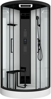 Douchecabine Relax Hammam - Rond - 95x95x215cm - Zwart Mat