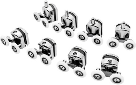 Douchecabine wieltjes - Set van 16x - soepele en veilige douchedeuren
