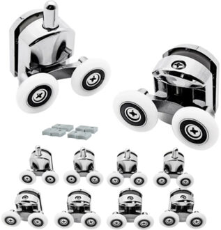 Douchecabine wieltjes - Set van 8x - soepele en veilige douchedeuren