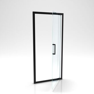 Douchedeur Factory 90 X 200cm - Zwart Profiel - 6 Mm Helder Glas