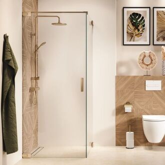 Douchedeur Pure 100 X 200cm - Goud Profiel - 8 Mm Helder Glas