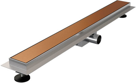 Douchegoot Brauer Koper Inclusief Vloerflens 70x7 cm Zero Tegelinlegrooster Omkeerbaar