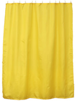 Douchegordijn Basic Elegance - met ringen - geel - polyester - 180 x 200 cm - wasbaar