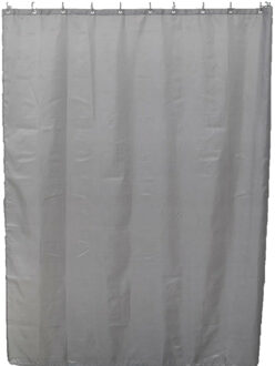 Douchegordijn Basic Elegance - met ringen - grijs - polyester - 180 x 200 cm - wasbaar