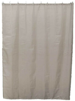 Douchegordijn Basic Elegance - met ringen - taupe - polyester - 180 x 200 cm - wasbaar