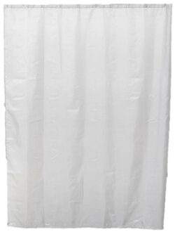 Douchegordijn Basic Elegance - met ringen - wit - polyester - 180 x 200 cm - wasbaar