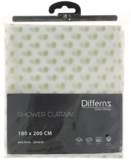 Douchegordijn Dots – 180 x 200 cm – Waterdicht PEVA - Wit