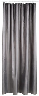 Douchegordijn - grijs - polyester - 180 x 200 cm - inclusief ringen - Douchegordijnen