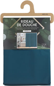 Douchegordijn met ringen - donkerblauw - pvc - 180 x 200 cm - wasbaar - Douchegordijnen