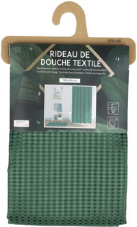 Douchegordijn met ringen - donkergroen - polyester - 180 x 200 cm - wasbaar - Douchegordijnen