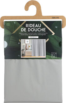 Douchegordijn met ringen - grijs - pvc - 180 x 200 cm - wasbaar - Douchegordijnen