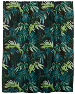 Douchegordijn met ringen - groen - polyester - 180x200 cm