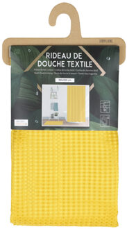 Douchegordijn met ringen - okergeel - polyester - 180 x 200 cm - wasbaar - Douchegordijnen