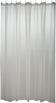 Douchegordijn met ringen - transparant hokjes patroon - PVC - 180 x 200 cm - wasbaar - Douchegordijnen