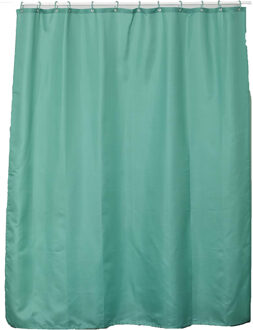 Douchegordijn met ringen - turquoise - polyester - 180x200 cm