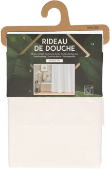 Douchegordijn met ringen - wit - pvc - 180 x 200 cm - wasbaar - Douchegordijnen