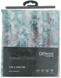 Douchegordijn Tropical – 120 x 200 cm – Verzwaard - 100% Polyester - Multi