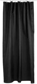 Douchegordijn - zwart - polyester - 180 x 200 cm - inclusief ringen - Douchegordijnen
