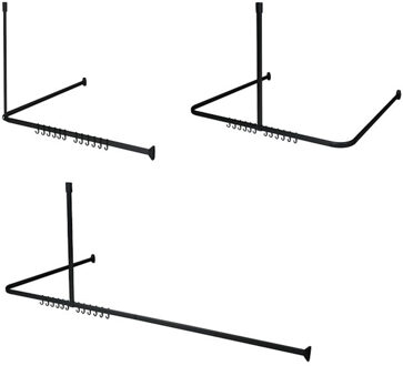 Douchegordijnstangset Sealskin Easy Roll 90x90x90 cm Zwart