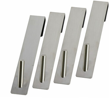 Douchehaken - 4x stuks - zilverkleurig - metaal - douchecabine haak - 18 cm