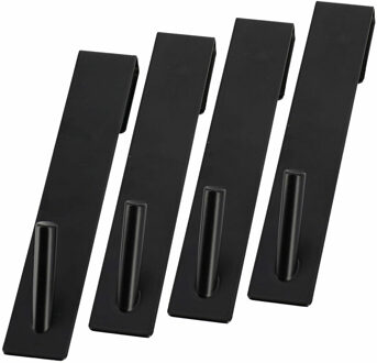 Douchehaken - 4x stuks - zwart - metaal - douchecabine haak - 18 cm