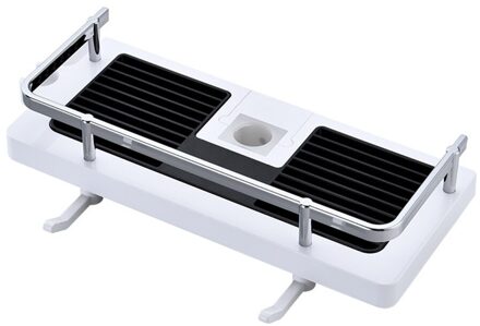 Douchekop Houder Douche Opslag Rack Organizer Badkamer Pole Planken Shampoo Tray Stand Enkele Tier Geen Boren Lifting Staaf 01