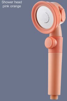 Douchekop Onder Druk Hoge Druk Waterbesparende Geperforeerde Gratis Beugel Slang Verstelbare Badkamer Douche Set Accessoires oranje suit 1
