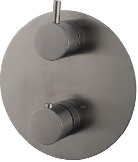 Douchekraan Caral Afbouwdeel Thermostatisch Rond 2 Weg Omstelling Gunmetal 2 Greeps