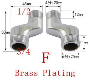 Douchekraan Verstelbare Adapter Solid Messing Wandmontage Breedte Verstelbare Hoekstopkraan S-vakbonden Badkamer Accessoires licht grijs
