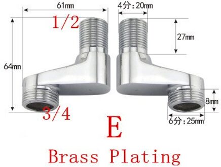 Douchekraan Verstelbare Adapter Solid Messing Wandmontage Breedte Verstelbare Hoekstopkraan S-vakbonden Badkamer Accessoires Paars