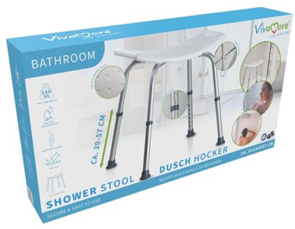 Douchekruk - Antislip Douchestoel - In Hoogte Verstelbaar - Max. 150 KG Wit