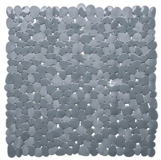 Douchemat - vierkant - grijs - steentjes - 53 cm - Badmatjes