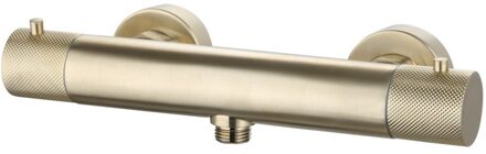 Douchemengkraan Opbouw Sanilux Ribb Thermostatisch Rond Met Geribbelde Knop Geborsteld Goud