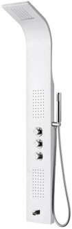 douchepaneel - 160x46x20cm - handdouche - massagejets - uitloopkraan - wit ZLW103