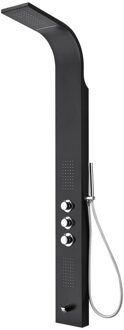 douchepaneel - 160x46x20cm - handdouche - massagejets - uitloopkraan - zwart ZLZ102