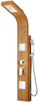 Douchepaneel - Douchekolom - Douchezuil - Leoni Krim - 150x22cm - Thermostatisch - RVS - Bamboe