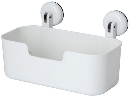 Doucherek Kunststof Rechthoek Met Zuignappen Wit