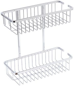 Doucherek Tweelaags Rechthoek Chroom