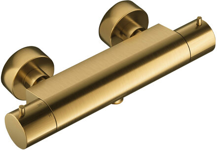 Douchethermostaat Hotbath Cobber Onderaansluiting 2-knop Geborsteld Messing Living Colours