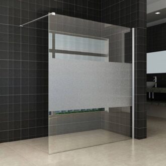 Douchewand 140X200 cm 8 mm Met Schaamband Nano Glas Aqua Splash