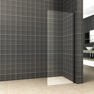 Douchewand Wiesbaden - 80x200cm - Antikalk Helder Glas - Mat Zwart - 8mm Veiligheidsglas Easy Clean