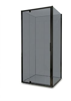 Douchezijwand Anza - Rookglas 6mm - Mat Zwart - 86,5-89x207cm